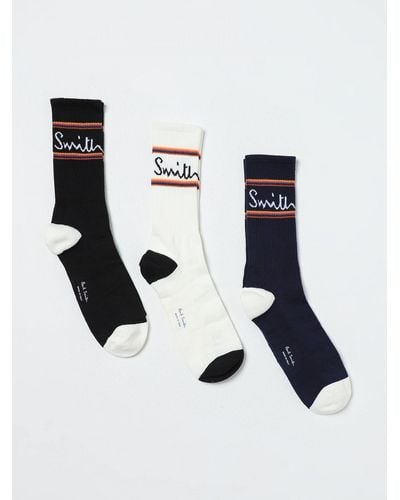 Paul Smith Set 3 paia di calze in cotone stretch con logo jacquard - Multicolore