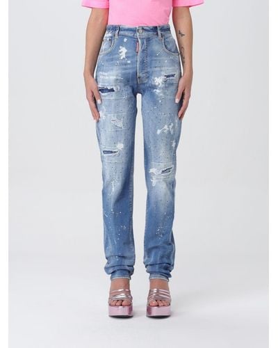 DSquared² Jeans con rotture all-over - Rosa
