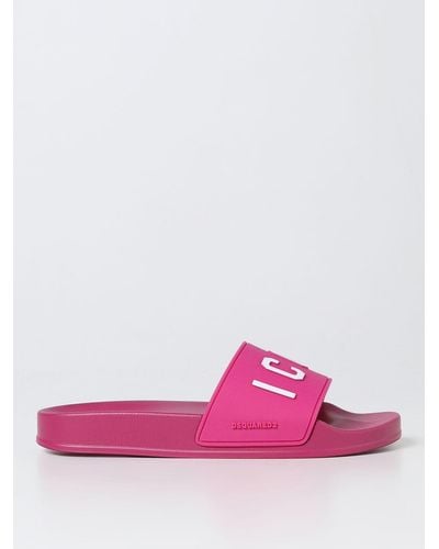 DSquared² Sliders Be Icon in gomma - Rosa