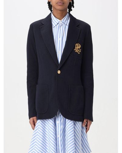 Polo Ralph Lauren Padded-shoulders Cotton-blend Jacket - Blue