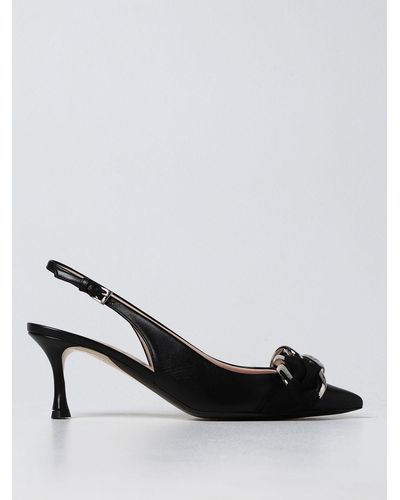 N°21 Slingback N ° 21 In Leather With Chain - Black