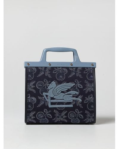 Etro Love Trotter Bag In Cotton - Blue