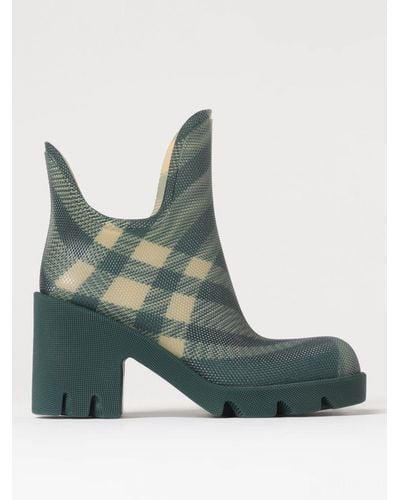 Burberry Flat Ankle Boots - Green