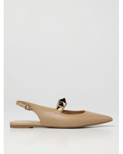 Michael Kors Michael Slingback Ballerinas In Smooth Leather - Natural