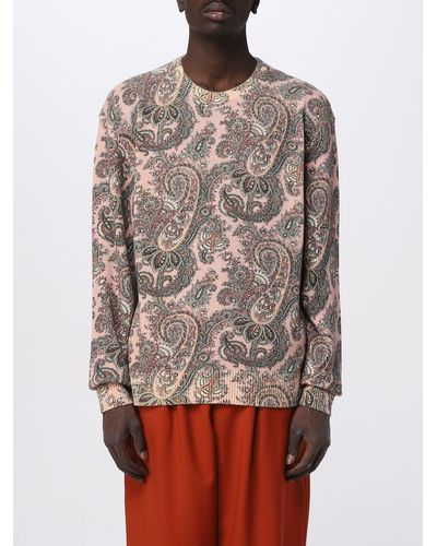 Etro Wool Jumper With Paisley Pattern - Grey