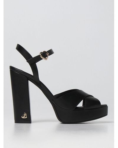 Love Moschino Sandals In Nappa Leather - Black