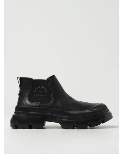 Karl Lagerfeld Flat Ankle Boots - Black