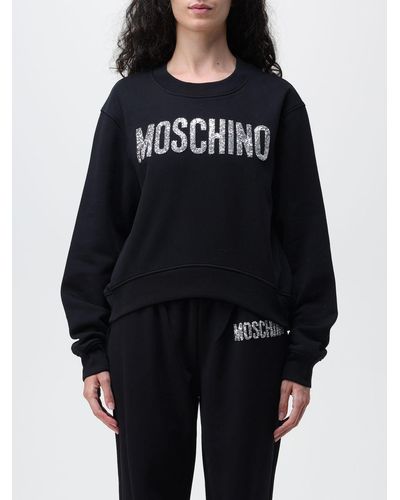 Moschino Jersey Sweatshirt With Glitter - Black
