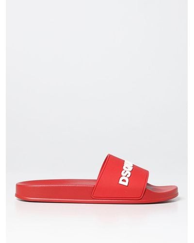DSquared² Sliders in gomma - Rosso