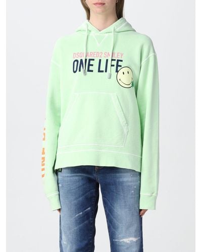 DSquared² One Life One Planet Smiley Hoodie With Print - Green
