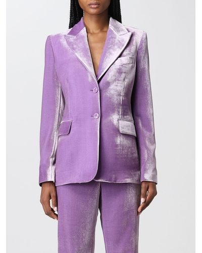 Boutique Moschino Moschino Boutique Blazer In Panné Velvet - Purple