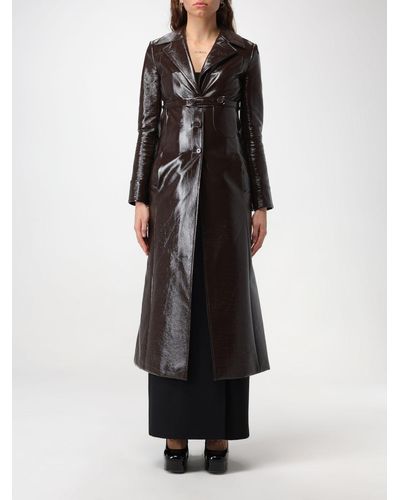 Courreges Cappotto in pelle - Nero