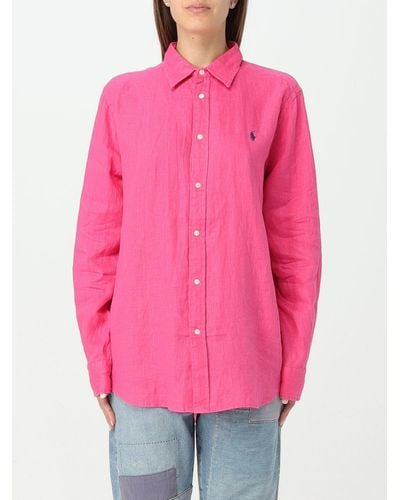 Polo Ralph Lauren Logo Linen Shirt - Pink