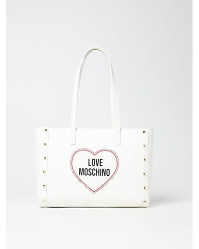 Love Moschino Bag In Synthetic Leather With Logo - White