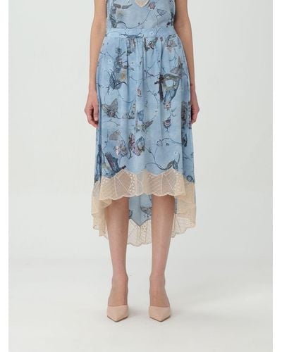 Zadig & Voltaire Joslin Floral-print Silk Midi Skirt - Blue