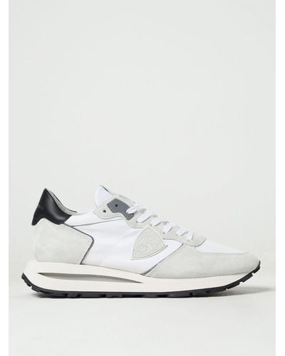Philippe Model Sneakers Tropez in pelle scamosciata e nylon - Bianco