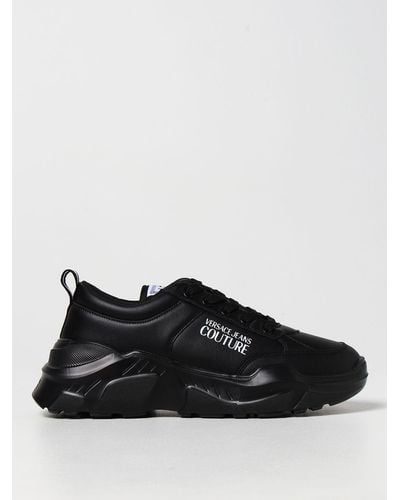 Versace Sneakers In Leather - Black