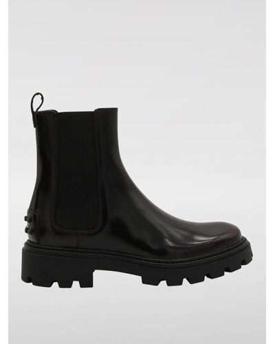 Tod's Flat Ankle Boots - Black