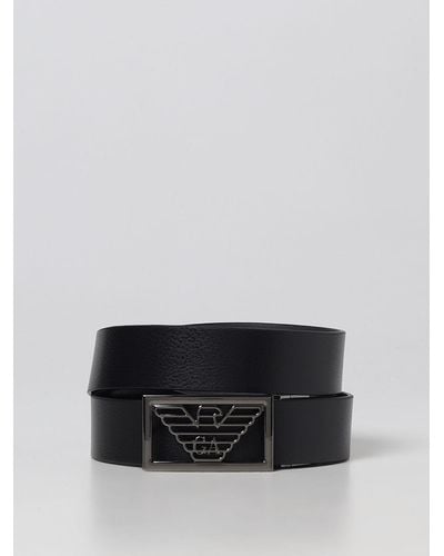 Emporio Armani Reversible Leather Belt - Gray