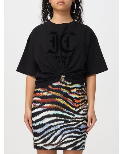Just Cavalli T-shirt cropped in jersey - Nero