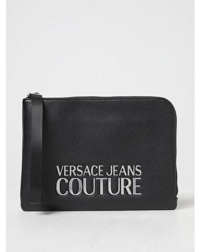 Versace Jeans Couture Pochette in pelle sintetica a grana - Nero