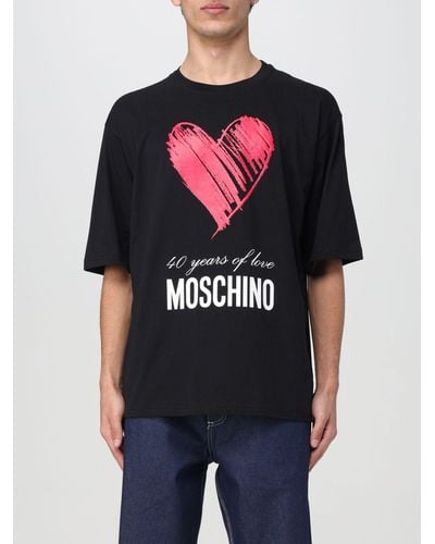 Moschino T-shirt in cotone con stampa - Nero