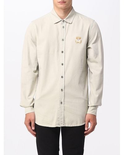 Moschino Shirt In Poplin With Teddy Patch - Natural