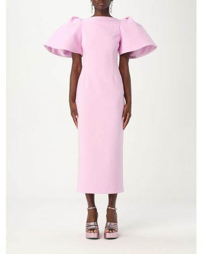 Solace London Lora Crepe Midi Dress - Pink
