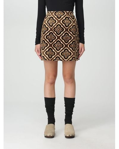 Etro Velvet Skirt With Jacquard - Black