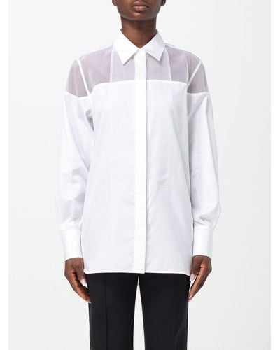 Helmut Lang Camicia in cotone e tulle - Bianco