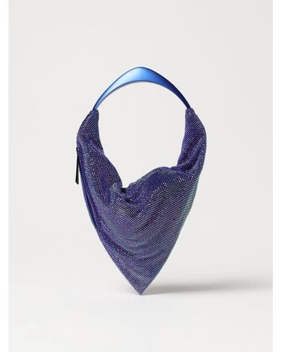 Benedetta Bruzziches Borsa Ursolina in maglia metallica con strass - Blu