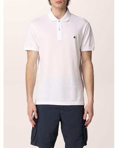 Brooksfield Polo Shirt In Cotton With Logo - White