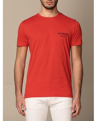 Iceberg T-shirt in cotone con big stampa Topolino posteriore - Rosso