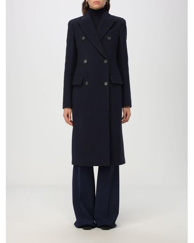 Sportmax Coat In Wool And Cashmere Blend - Blue