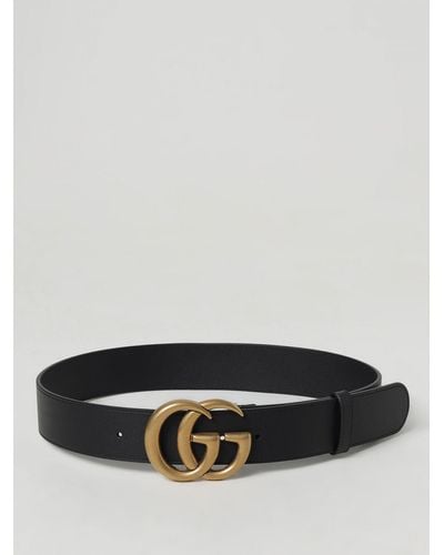 Gucci Cintura di pelle GG - Grigio