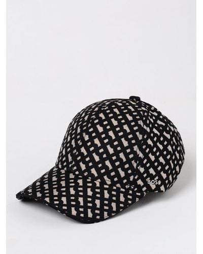 BOSS Cappello in tessuto con logo jacquard - Nero