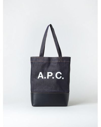 A.P.C. Axel Bag In Denim And Synthetic Leather - Blue