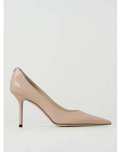 Jimmy Choo Love Court Shoes In Patent Leather - Natural