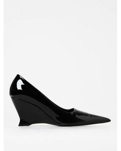 Ferragamo Viola Pumps In Patent Leather With Wedge - Black
