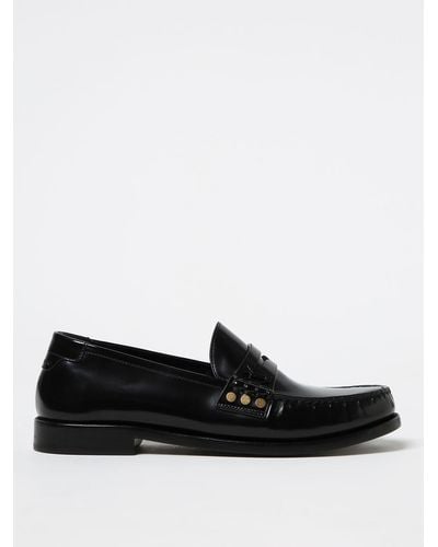 Saint Laurent Mocassins en cuir Schuhe à entaille penny - Noir