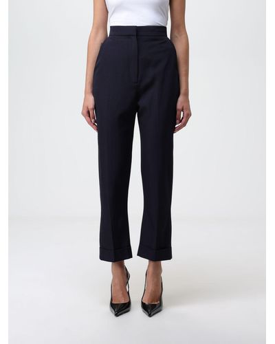 Alexander McQueen Pantalone in misto lana - Blu