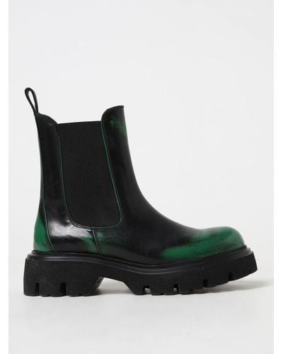 MSGM Ankle Boots In Used Effect Leather - Black