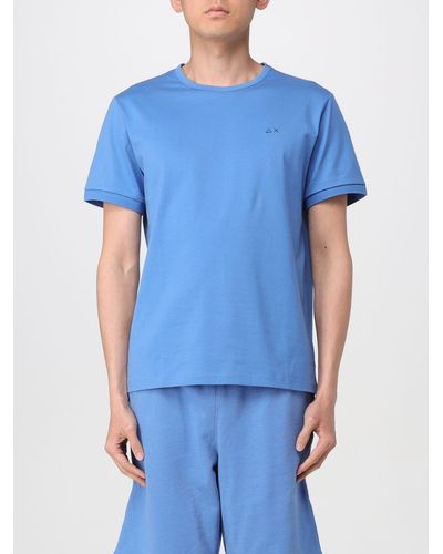 Sun 68 T-shirt in cotone stretch - Blu