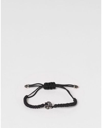 Alexander McQueen Bracelet Skull en coton - Blanc
