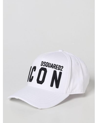 DSquared² ICON Casquette snapback blanche effet usé