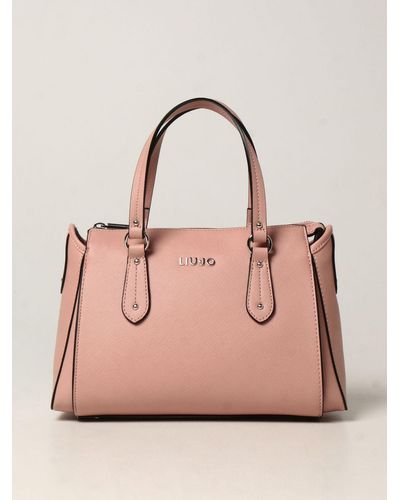 Liu Jo Handbag In Saffiano Synthetic Leather - Pink