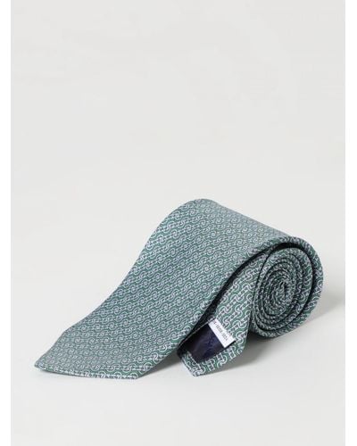 Ferragamo Cravatta Intreccio in seta stampata - Blu