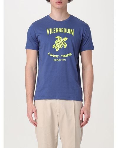 Vilebrequin T-shirt in cotone con logo - Blu