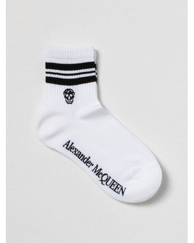 Alexander McQueen Socks In Cotton Blend - White