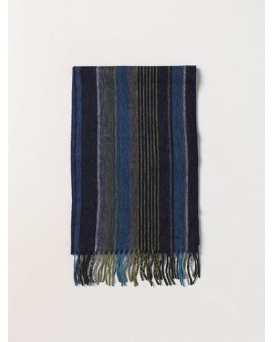 PS by Paul Smith Sciarpa in lana con Stripes jacquard - Blu